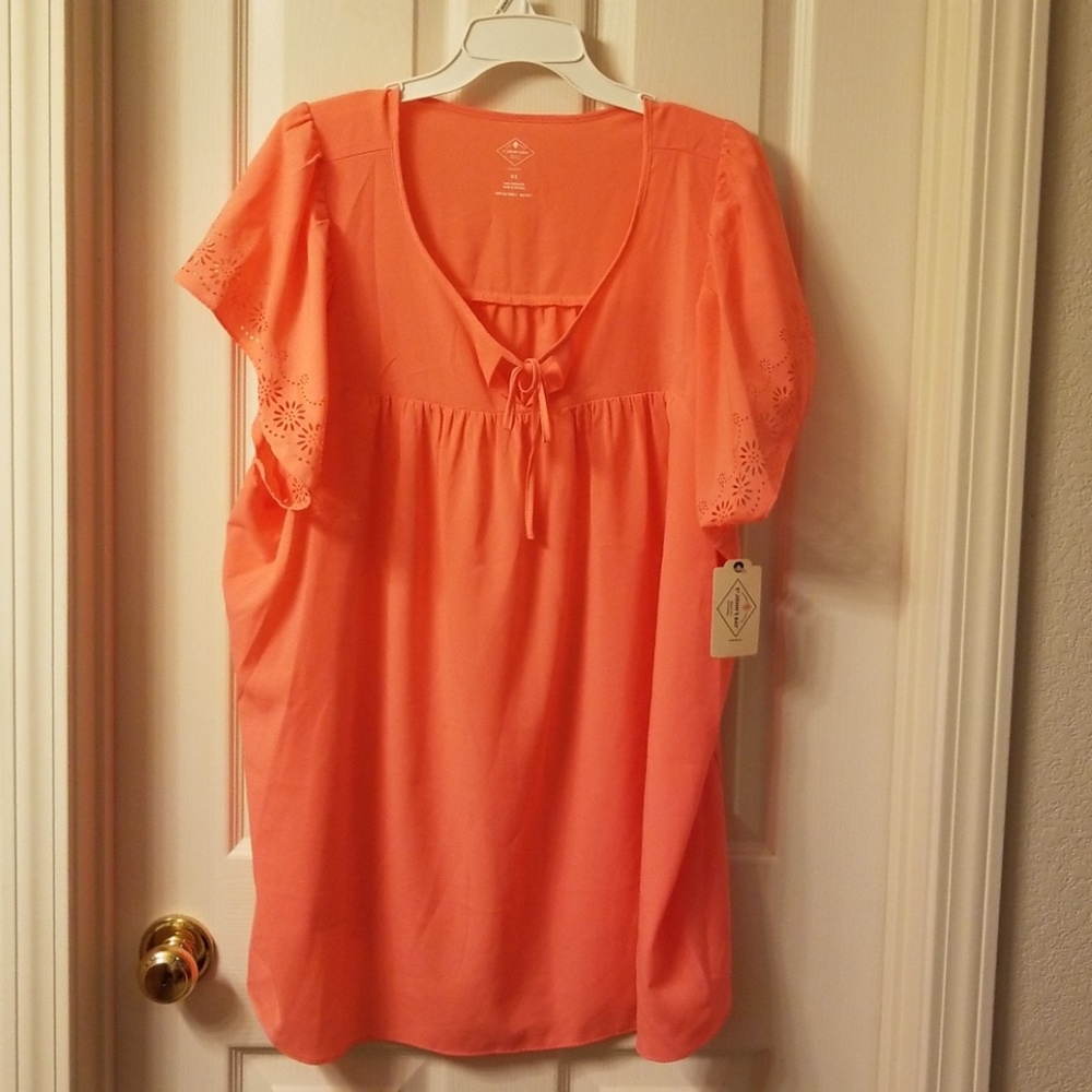 NWT ST JOHNS BAY COLORED PINAFORE STYLE BLOUSE